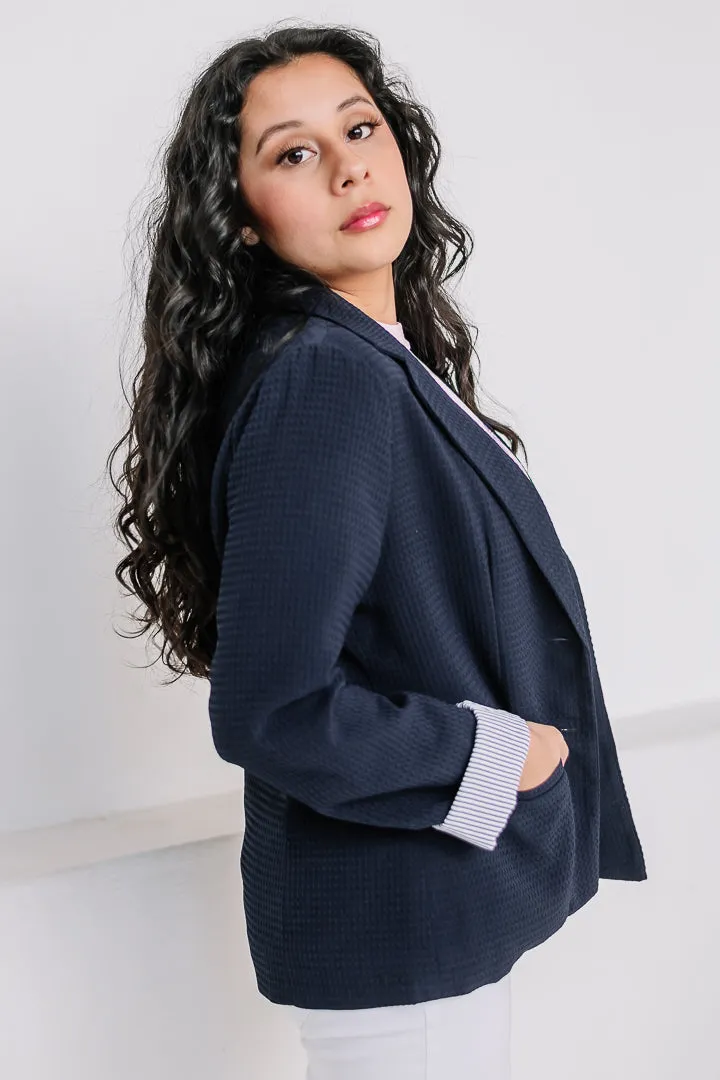 The Paramount Stripe Lined Blazer | Navy