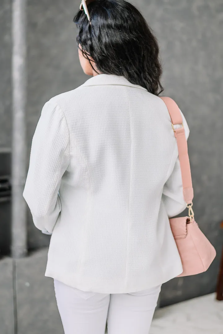 The Paramount Stripe Lined Blazer | White