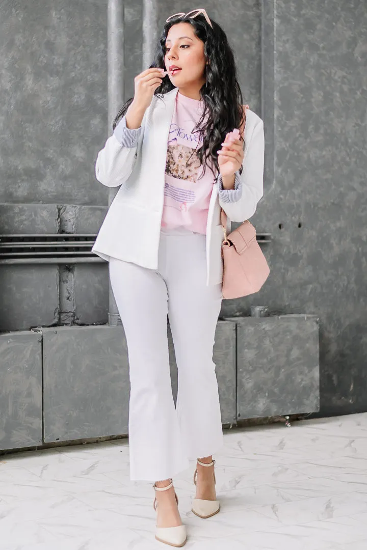 The Paramount Stripe Lined Blazer | White