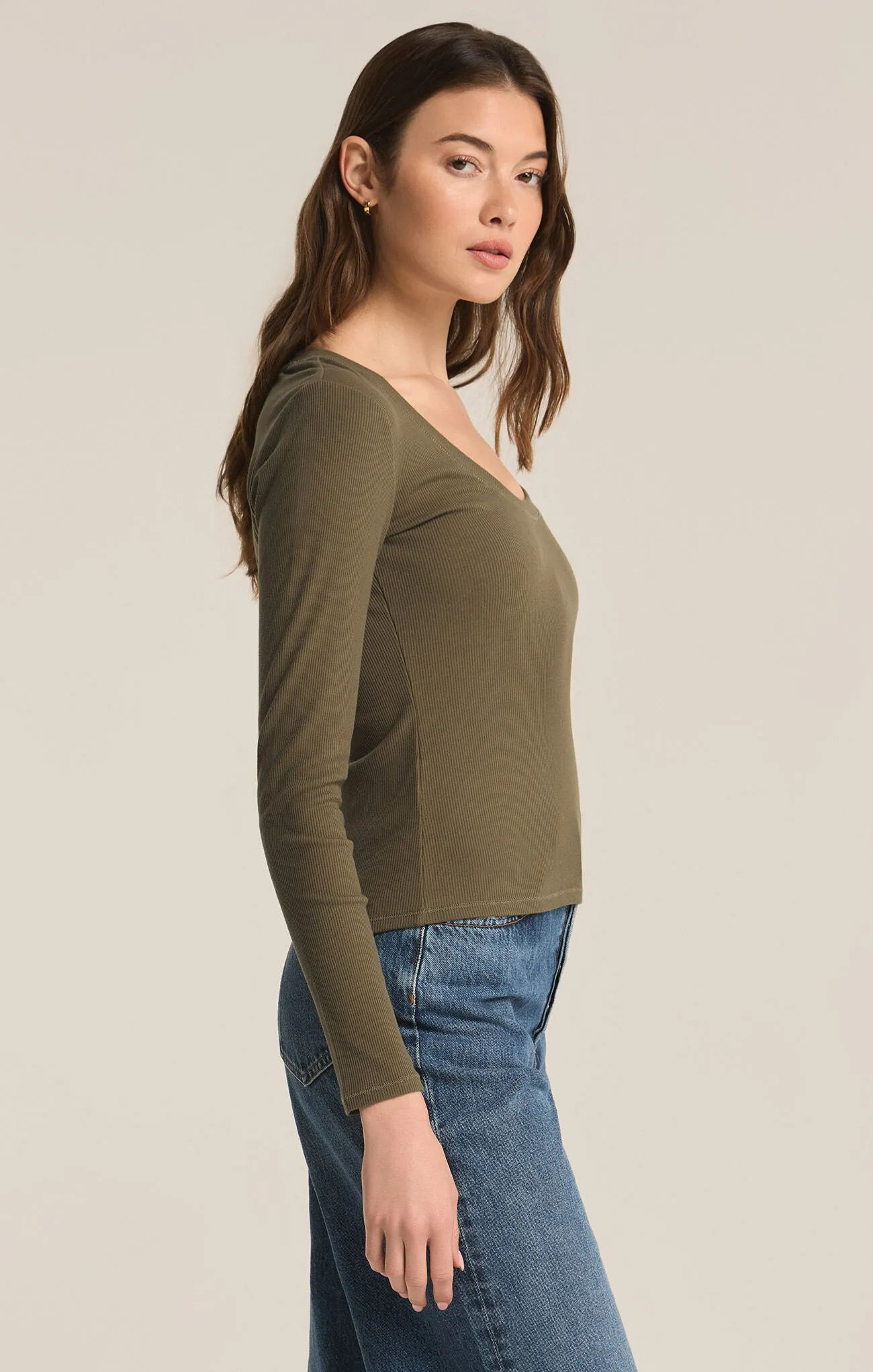 The Sirena Rib Long Sleeve Tee