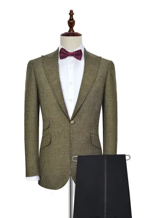 Three Pockets with Flaps Aureate Mens Suits Peak Lapel Suits for Formal