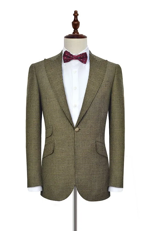 Three Pockets with Flaps Aureate Mens Suits Peak Lapel Suits for Formal