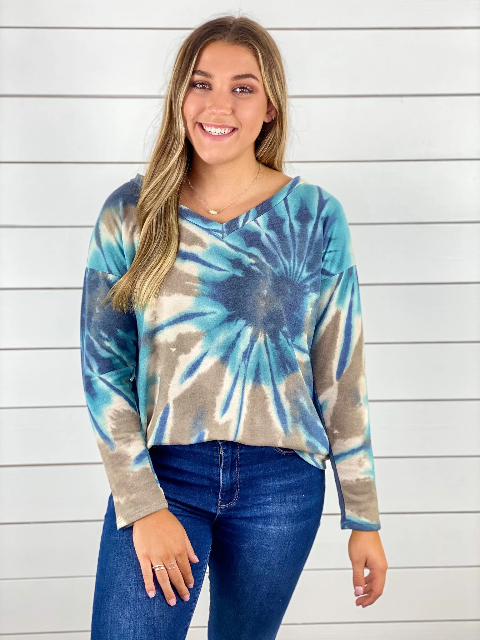 Tie Dye Vibes V-Neck Top