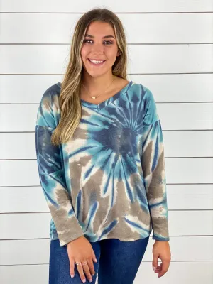 Tie Dye Vibes V-Neck Top