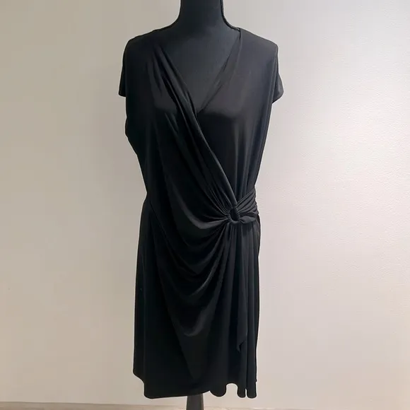 Tommy Bahama black Clara faux-wrap dress, size large L