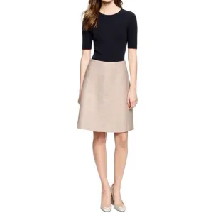 Tory Burch | Denise | A-line | cream | silk lined | side zipper | tweed | skirt