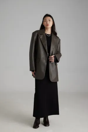 TR2409 Chiara Vegan Leather Oversized Blazer