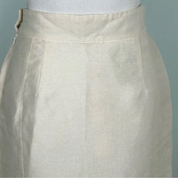 Tracy Reese Linen-Blend Skirt in Eggshell NWT