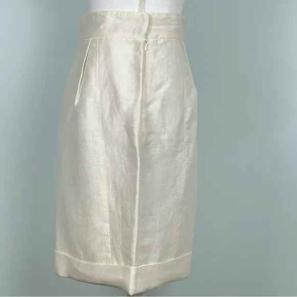 Tracy Reese Linen-Blend Skirt in Eggshell NWT