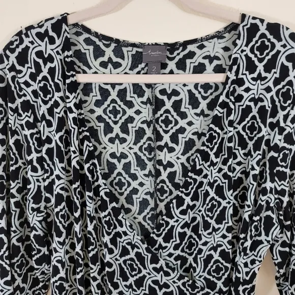 Travelers By Chicos Faux Wrap Dress Vanity Sz 2