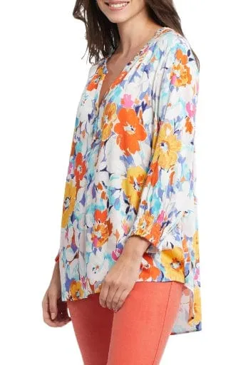 Tribal 3/4 Smocked Sleeve Blouse
