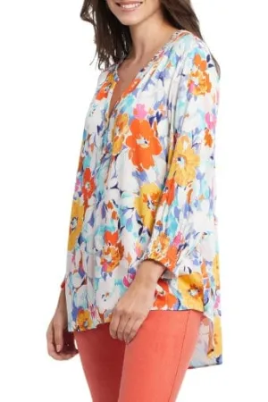 Tribal 3/4 Smocked Sleeve Blouse