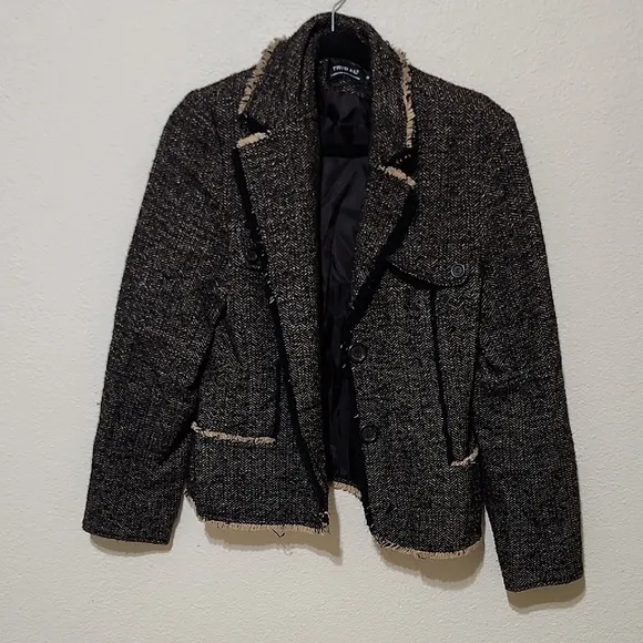 Tribal Black and Tan Tailored Blazer