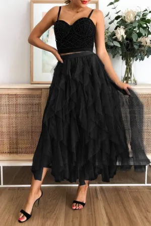Tulle Tulle Tiered Maxi Skirt