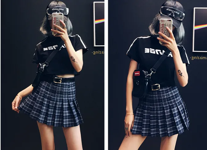 Ulzzang high waist pleated skirt  KF24106