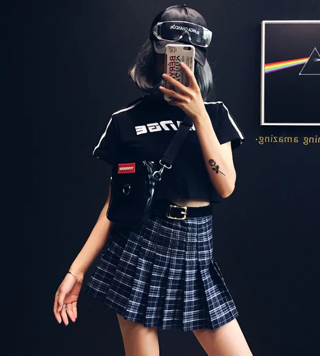 Ulzzang high waist pleated skirt  KF24106
