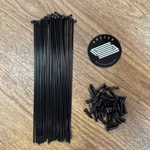 United Supreme Plain Gauge Spokes Black 40 Pack