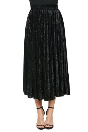 Velvet Pleated Skirt