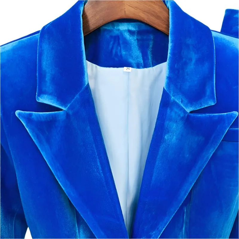 Velvet Single Breasted Suit Set