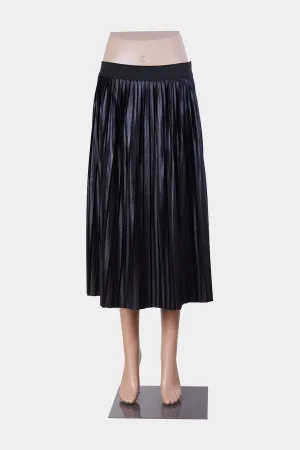 Vera Moda Black Pleated Midi Skirt