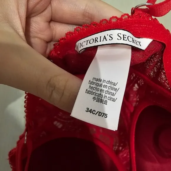 Victoria’s Secret Red Corset Lace Bustier Top 34C