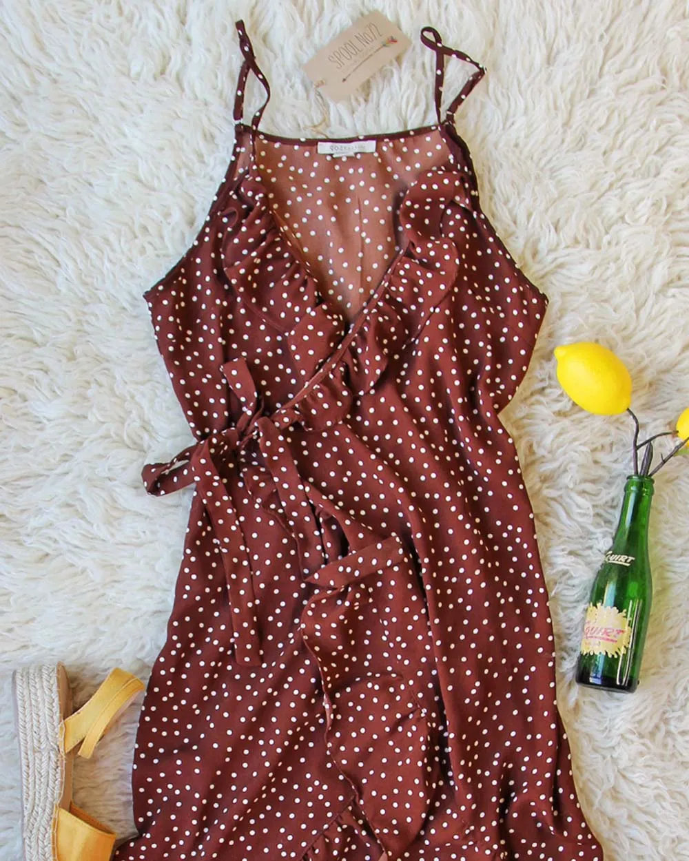 Villa Wrap Dress in Brown