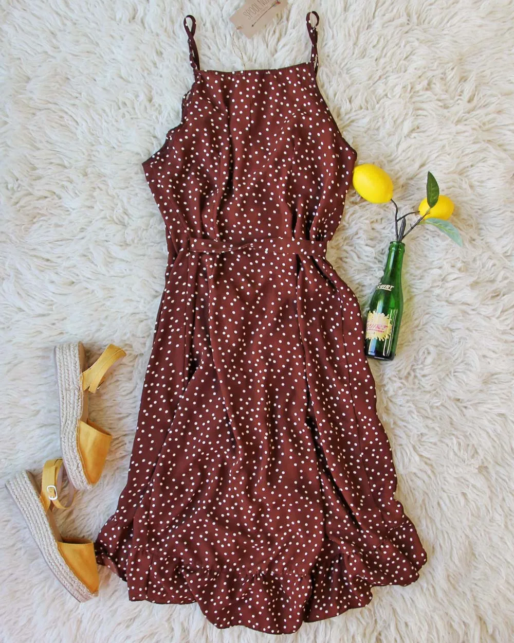 Villa Wrap Dress in Brown
