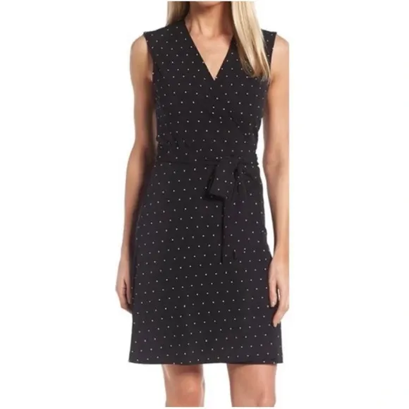 Vince Camuto Pin Dot Wrap Dress