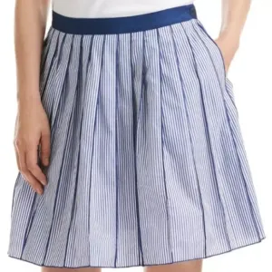 Vineyard Vines Blue White Poplon Pleated Skirt Size 6
