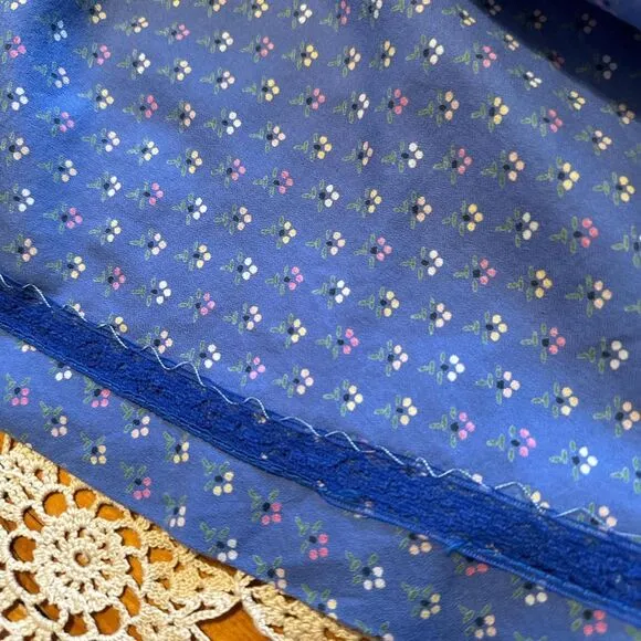 Vintage 80's Blue Ditzy Floral‎ Jaeger Skirt Sz UK 12 / US 8