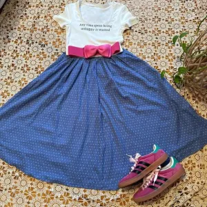 Vintage 80's Blue Ditzy Floral‎ Jaeger Skirt Sz UK 12 / US 8