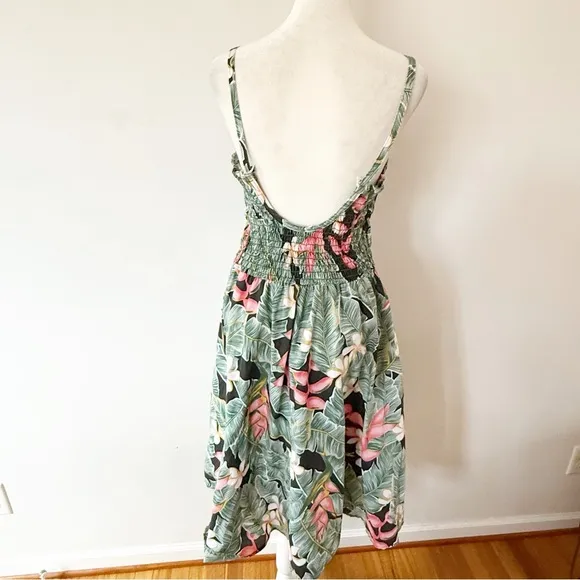 Vintage 80s Hilo Hattie Hawaiian Tropical Fit &amp; Flare Floral Dress Women’s 12