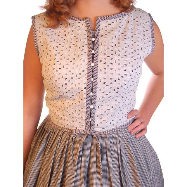 Vintage Black & White Eyelet Day Dress 1950S 38-28-Free
