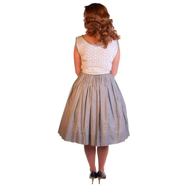 Vintage Black & White Eyelet Day Dress 1950S 38-28-Free