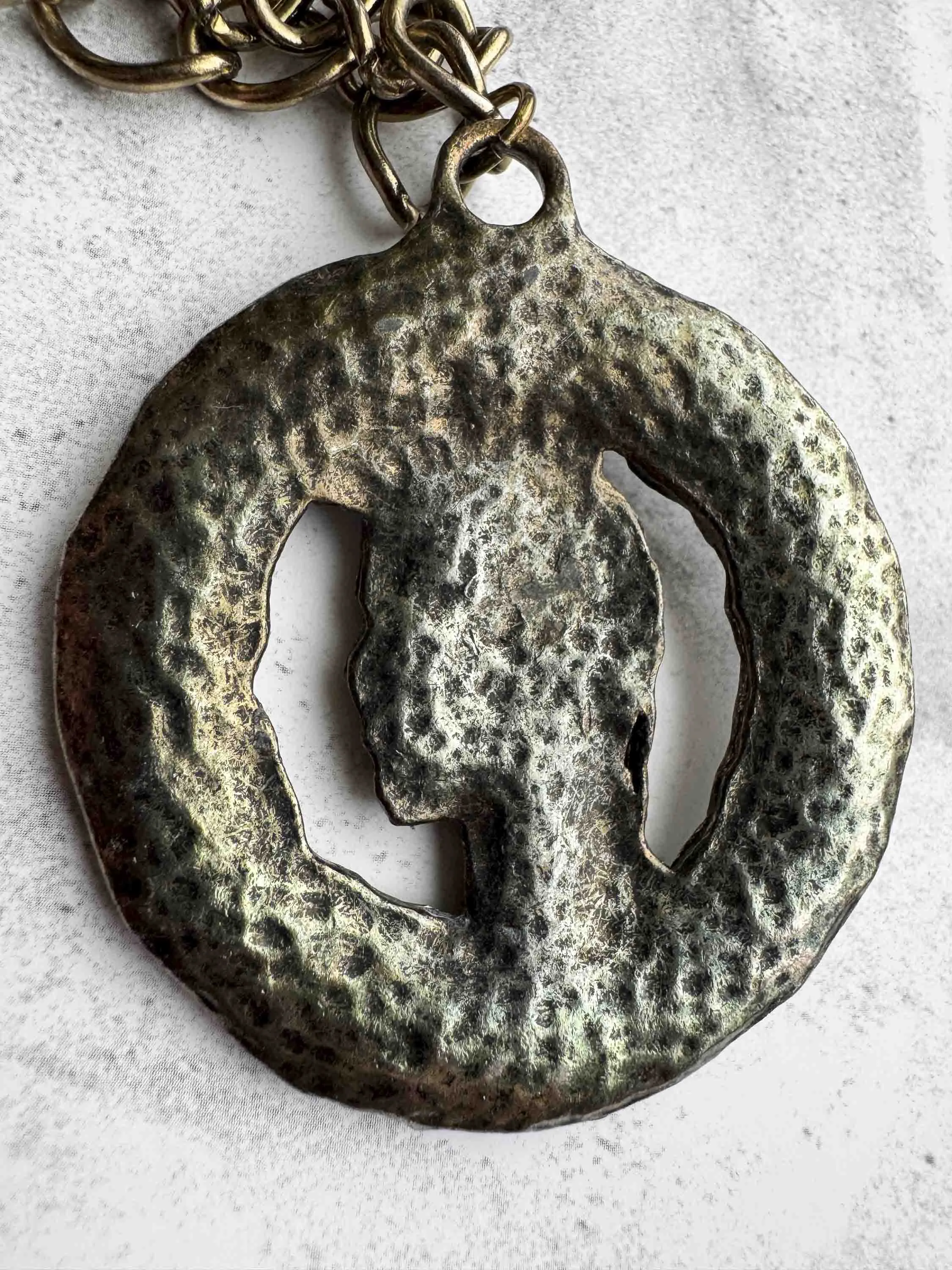 Vintage Bronze Coin Pendant Necklace – Aged Elegance
