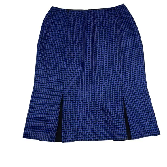 Vintage Carlisle - Women’s Houndstooth Wool Silk Pleated Skirt Sz. 4