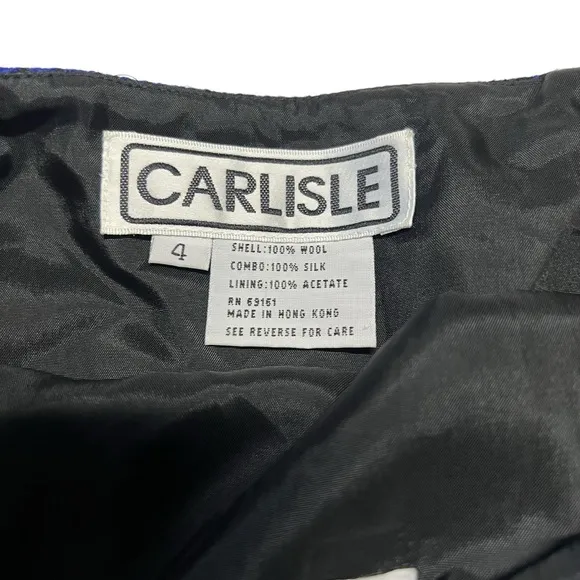 Vintage Carlisle - Women’s Houndstooth Wool Silk Pleated Skirt Sz. 4