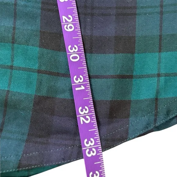 Vintage LizSport Plaid Midi A-Line Skirt