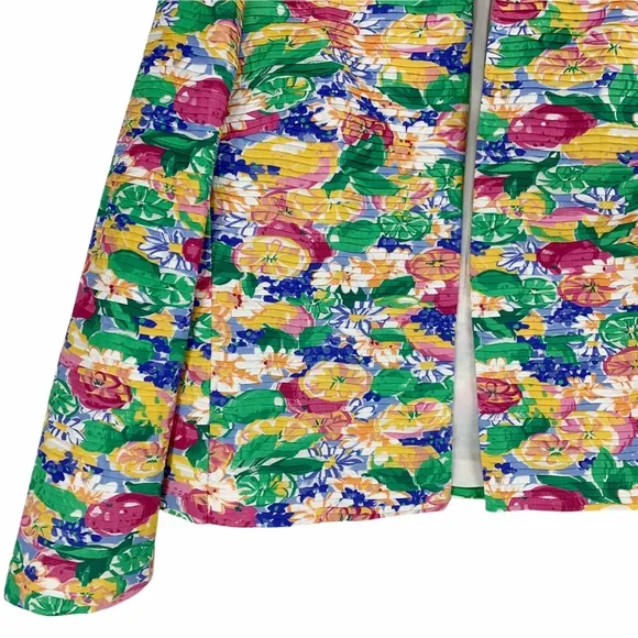 Vintage Margaret Smith Bright and Bold Floral Blazer, Made in the USA