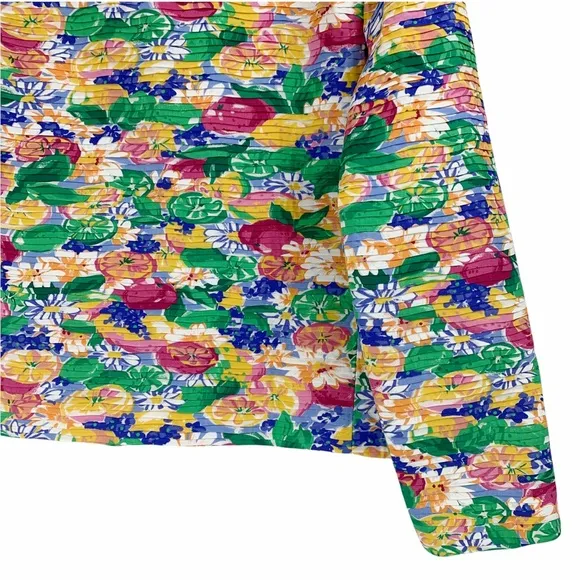 Vintage Margaret Smith Bright and Bold Floral Blazer, Made in the USA