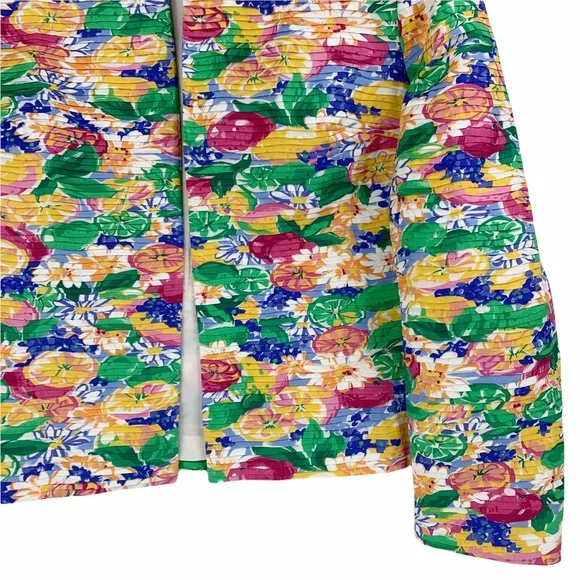 Vintage Margaret Smith Bright and Bold Floral Blazer, Made in the USA