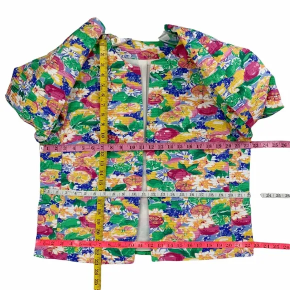 Vintage Margaret Smith Bright and Bold Floral Blazer, Made in the USA