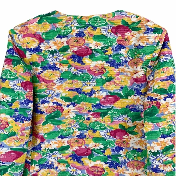 Vintage Margaret Smith Bright and Bold Floral Blazer, Made in the USA