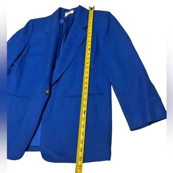 Vintage Pendleton 100% Pure Virgin Wool Blazer Royal Blue Blazer