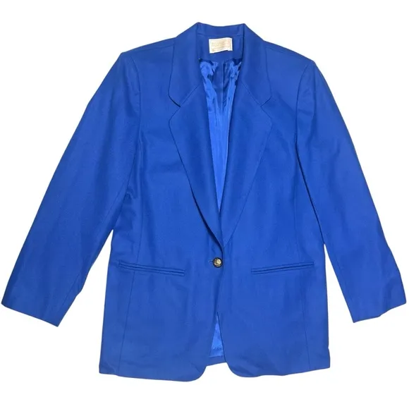 Vintage Pendleton 100% Pure Virgin Wool Blazer Royal Blue Blazer
