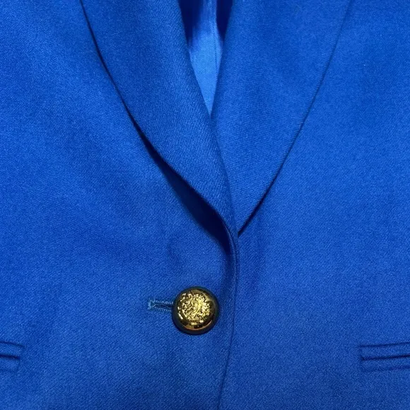 Vintage Pendleton 100% Pure Virgin Wool Blazer Royal Blue Blazer