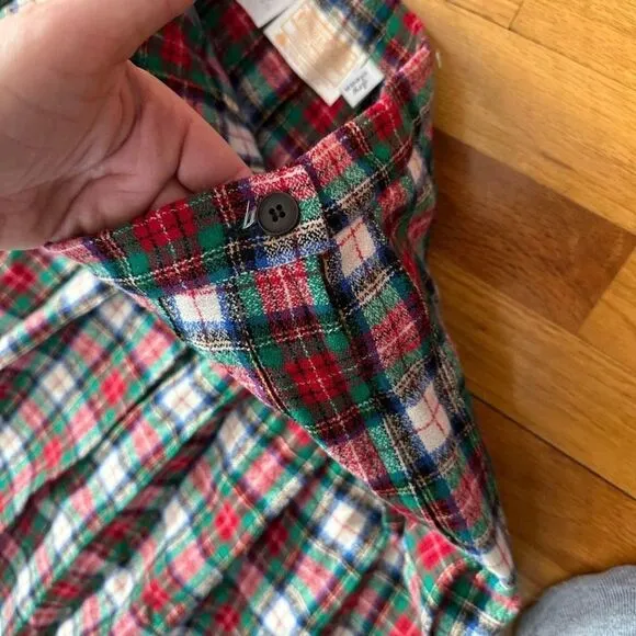 Vintage Pendleton 70s Plaid Christmas Skirt Pleated Size 14 Virgin Wool