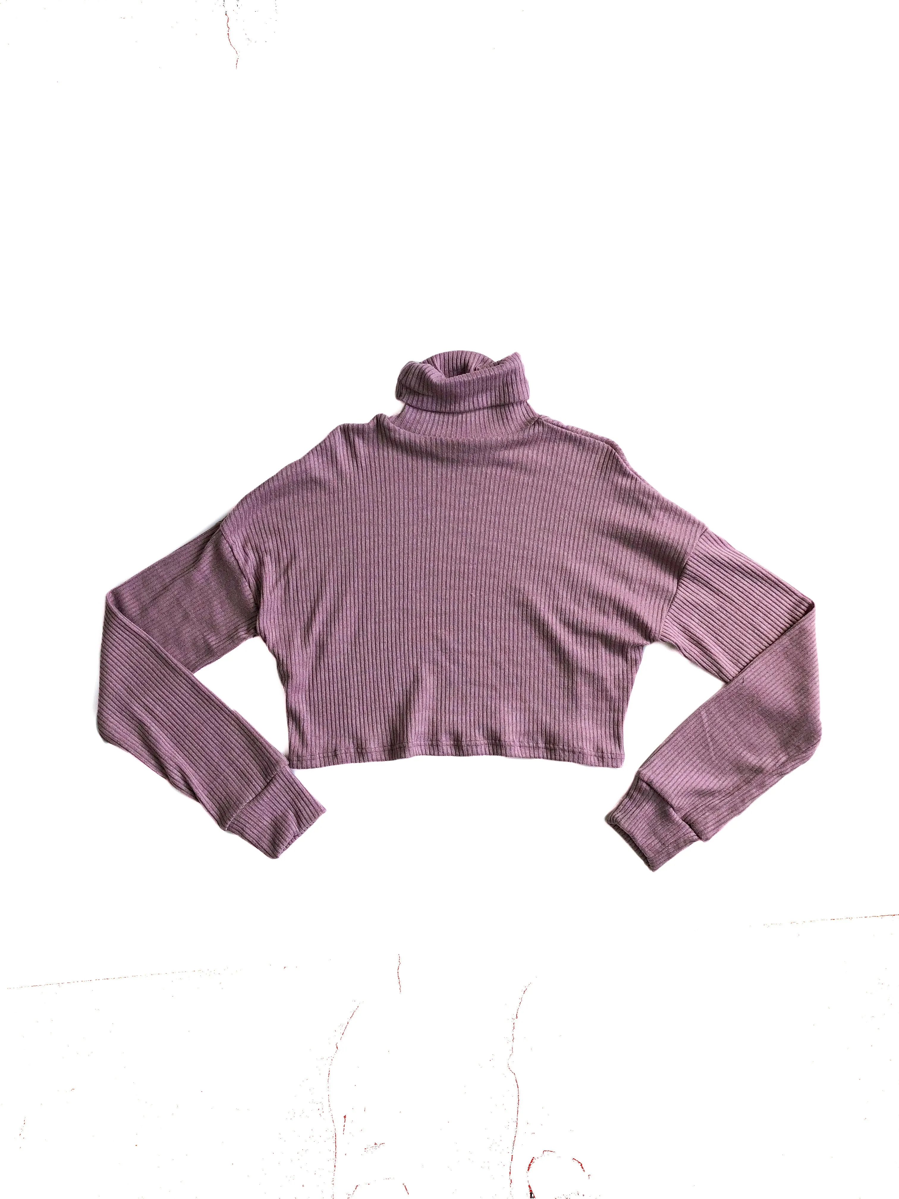 Virginia Turtleneck Crop Top - Lilac