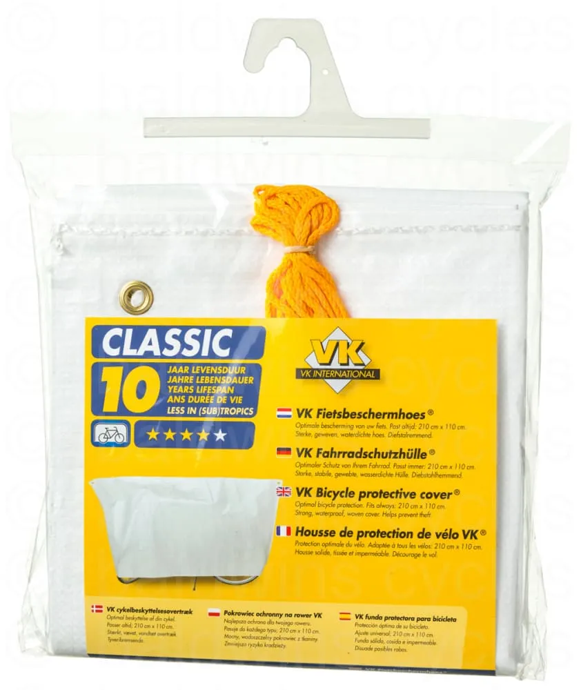 VK "Classic" Waterproof Single Bicycle Cover Incl. 5m Cord - Black