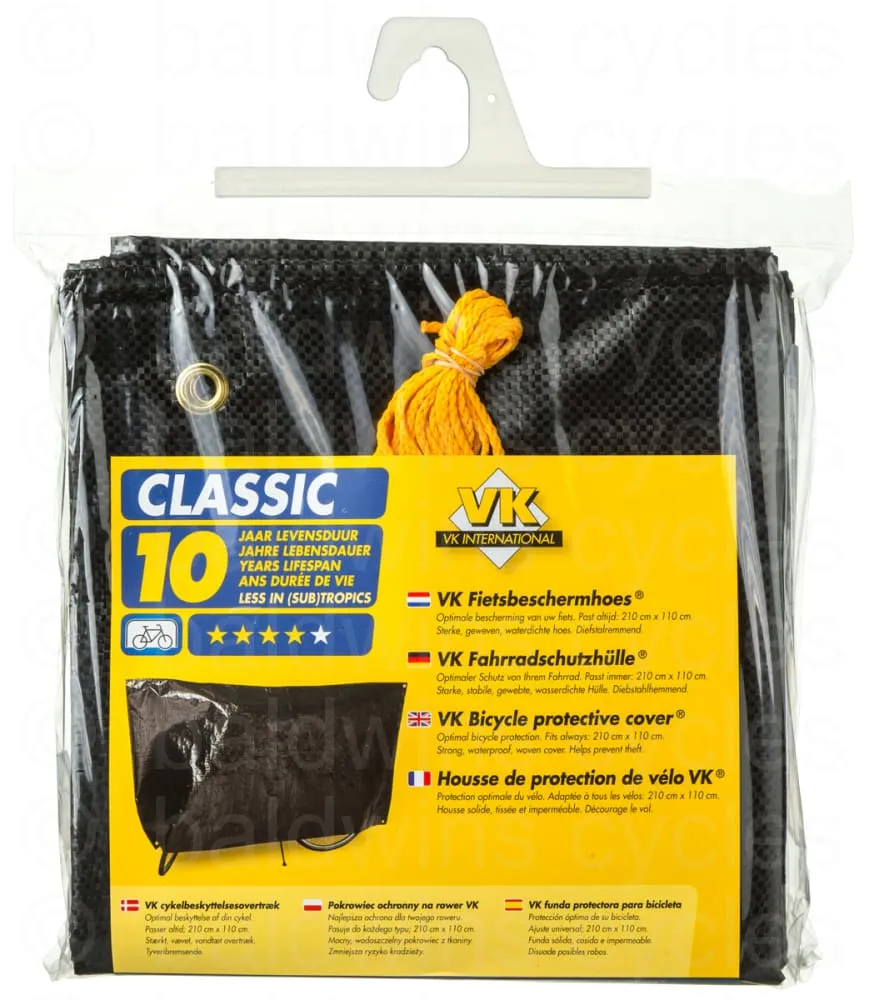 VK "Classic" Waterproof Single Bicycle Cover Incl. 5m Cord - Black